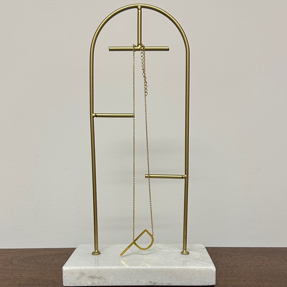 Anthropologie Gold P initial Necklace